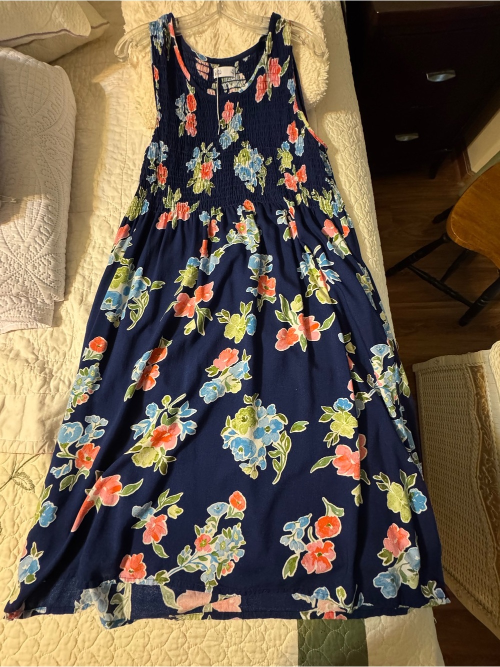 croft & barrow Navy Floral Midi Dress